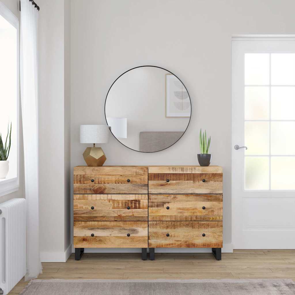 vidaXL Sideboards 2 pcs 60x33x75 cm Rough Mango Wood