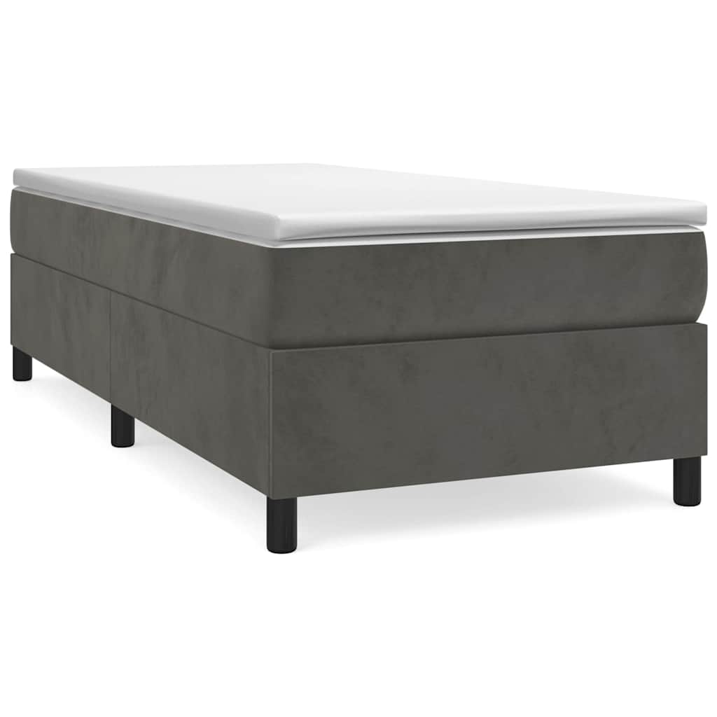 vidaXL Box Spring Bed Frame Dark Grey Twin Velvet