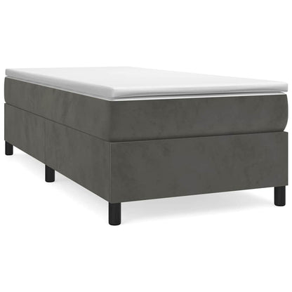 vidaXL Box Spring Bed Frame Dark Grey Twin Velvet