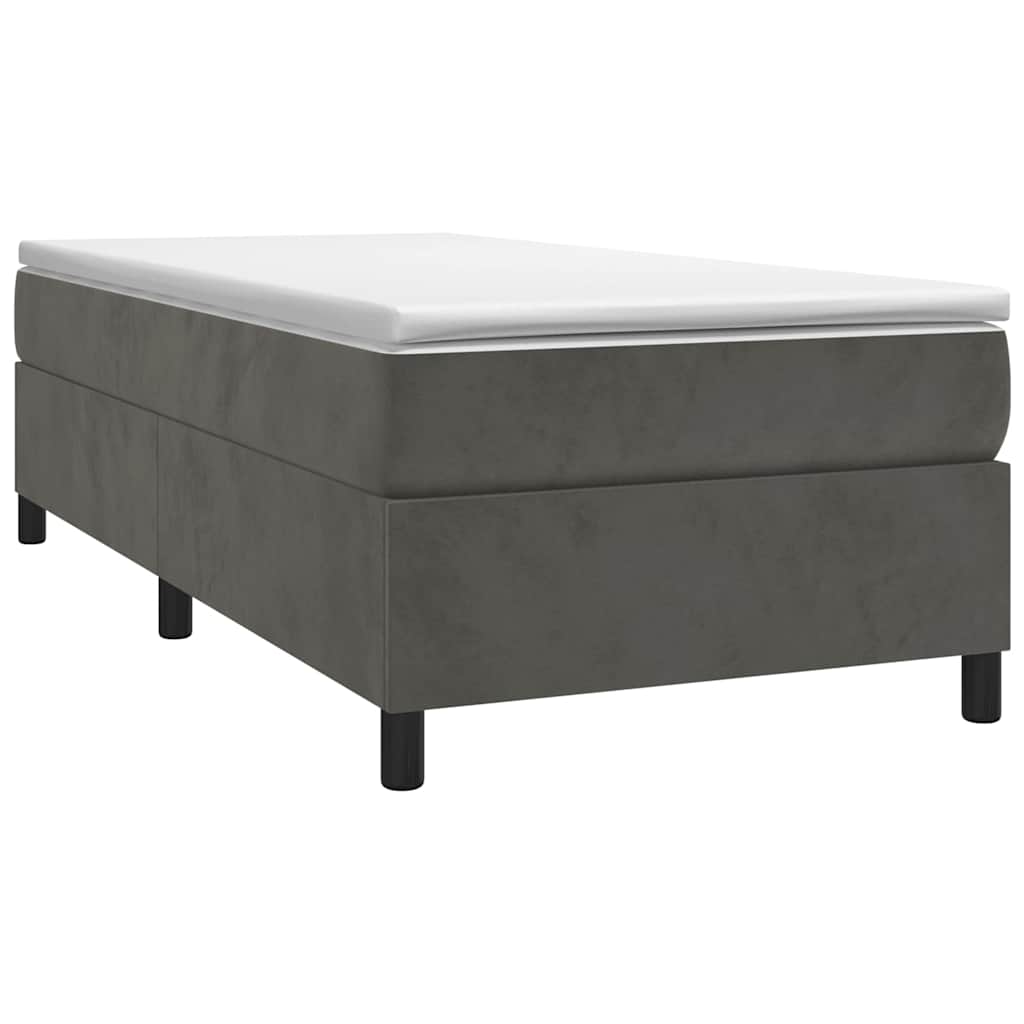 vidaXL Box Spring Bed Frame Dark Grey Twin Velvet