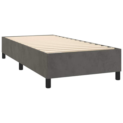 vidaXL Box Spring Bed Frame Dark Grey Twin Velvet
