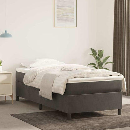 vidaXL Box Spring Bed Frame Dark Grey Twin Velvet