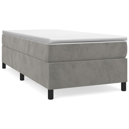 vidaXL Box Spring Bed Frame Light Grey Twin XL Velvet (US Only)