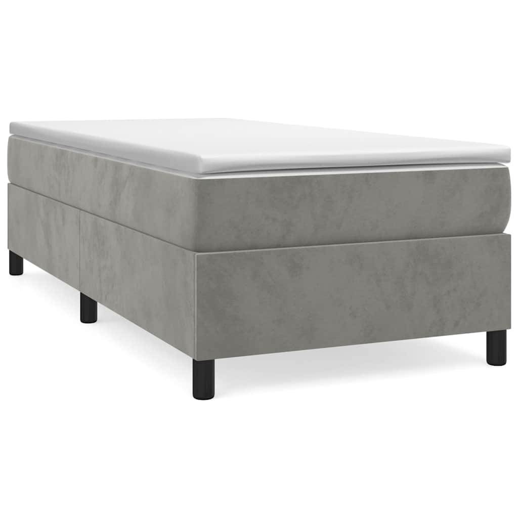 vidaXL Box Spring Bed Frame Light Grey Twin XL Velvet
