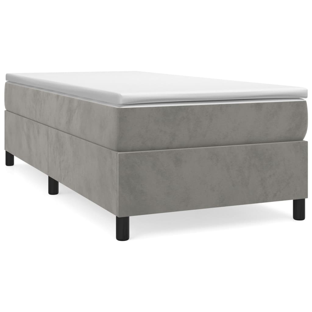 vidaXL Box Spring Bed Frame Light Grey Twin XL Velvet