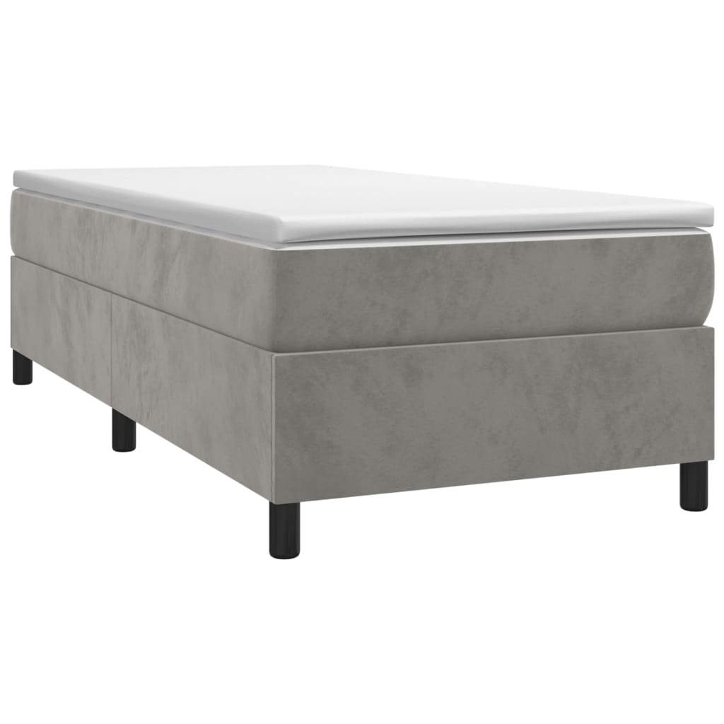 vidaXL Box Spring Bed Frame Light Grey Twin XL Velvet