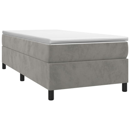 vidaXL Box Spring Bed Frame Light Grey Twin XL Velvet