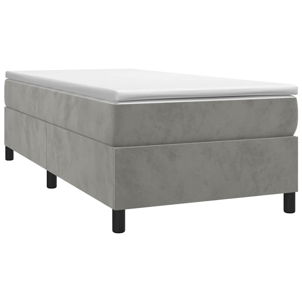 vidaXL Box Spring Bed Frame Light Grey Twin XL Velvet