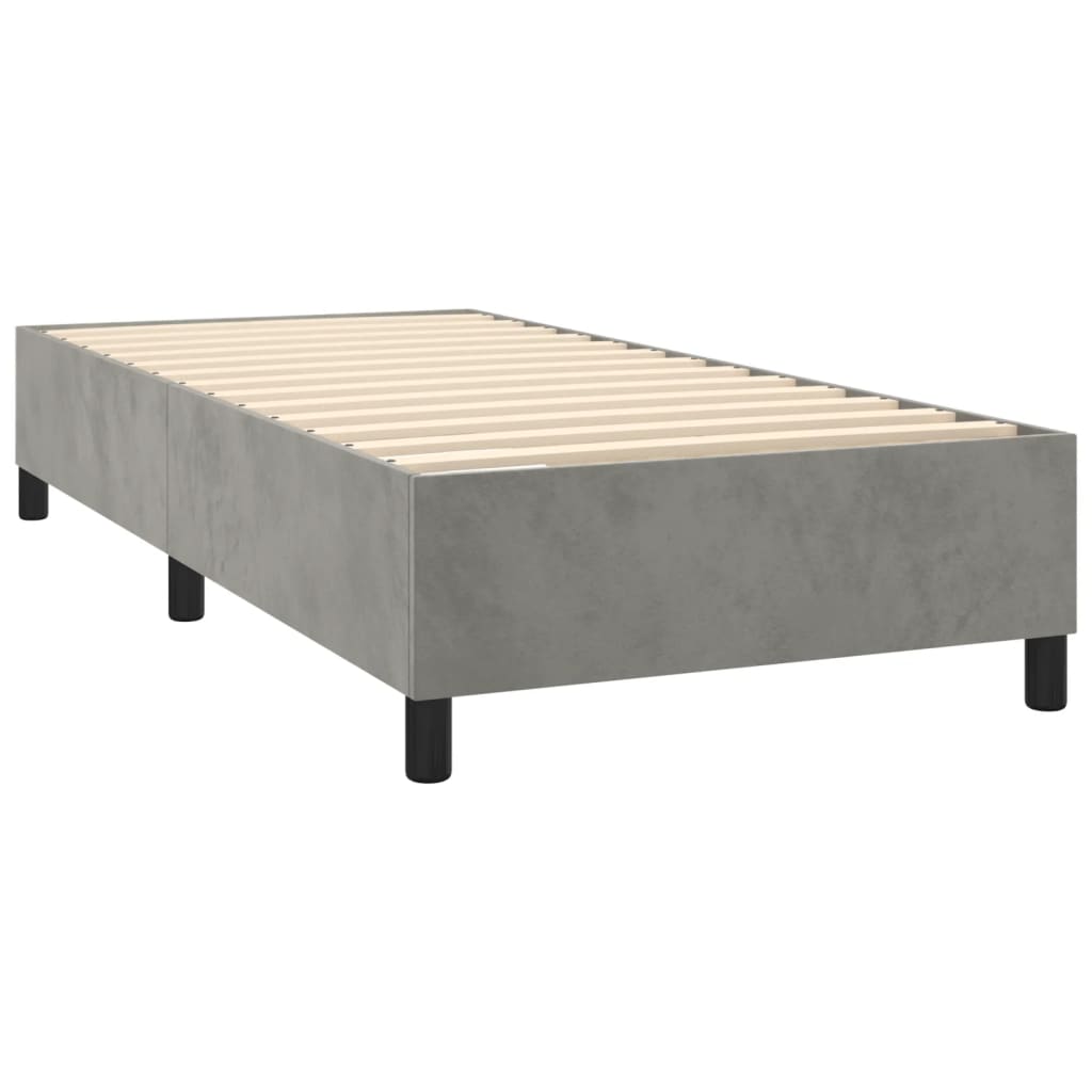 vidaXL Box Spring Bed Frame Light Grey Twin XL Velvet