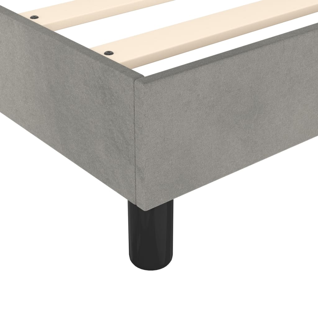 vidaXL Box Spring Bed Frame Light Grey Twin XL Velvet