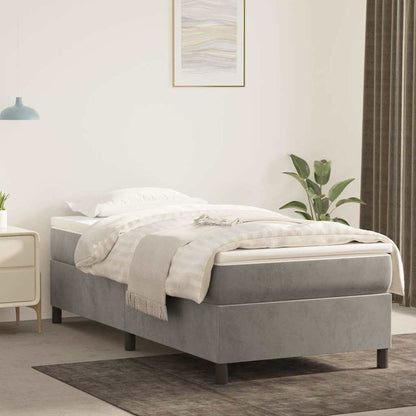 vidaXL Box Spring Bed Frame Light Grey Twin XL Velvet