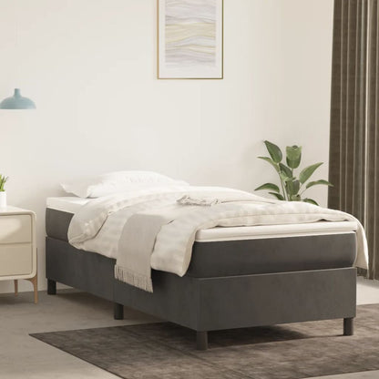 vidaXL Box Spring Bed Frame Dark Grey Twin XL Velvet (US Only)