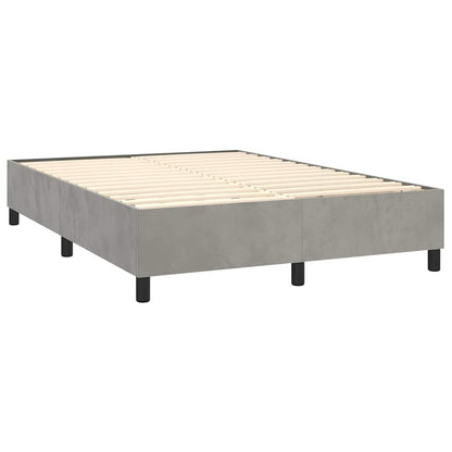 vidaXL Box Spring Bed Frame Light Grey Full Velvet