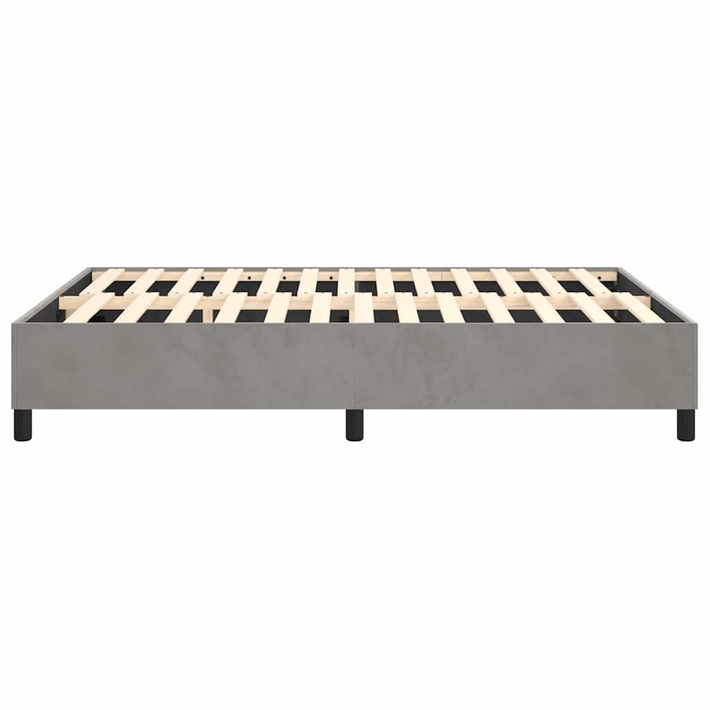 vidaXL Box Spring Bed Frame Light Grey Full Velvet