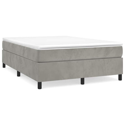 vidaXL Box Spring Bed Frame Light Grey Queen Velvet