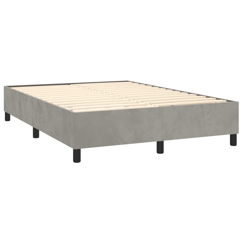 vidaXL Box Spring Bed Frame Light Grey Queen Velvet (US Only)
