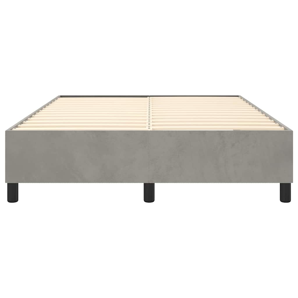 vidaXL Box Spring Bed Frame Light Grey Queen Velvet