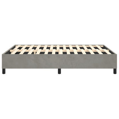 vidaXL Box Spring Bed Frame Light Grey Queen Velvet (US Only)