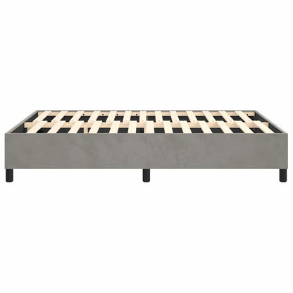 vidaXL Box Spring Bed Frame Light Grey Queen Velvet