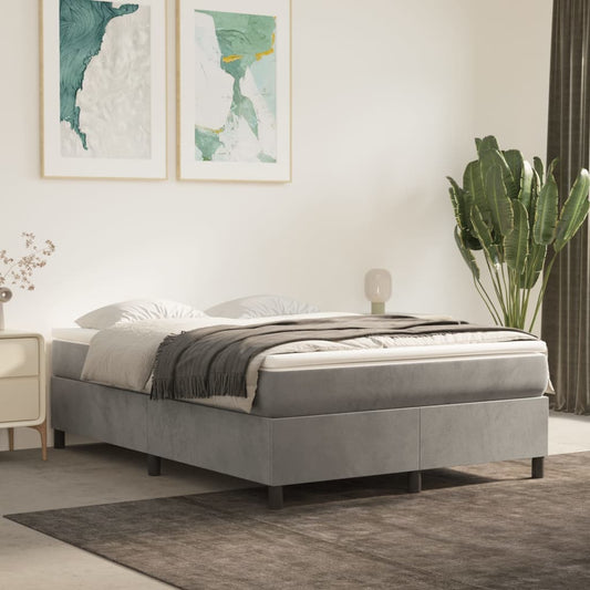 vidaXL Box Spring Bed Frame Light Grey Queen Velvet (US Only)