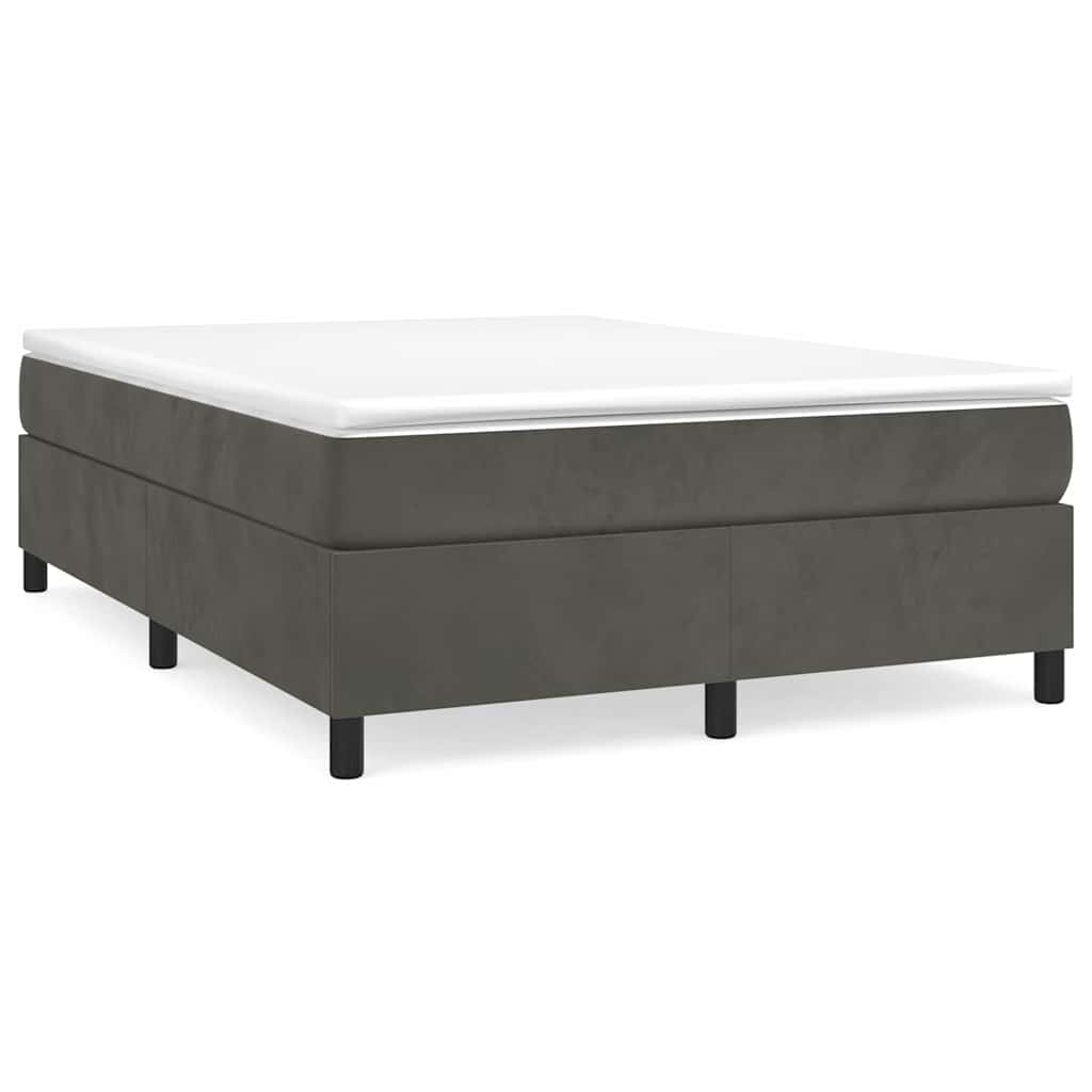 vidaXL Box Spring Bed Frame Dark Grey Queen Velvet