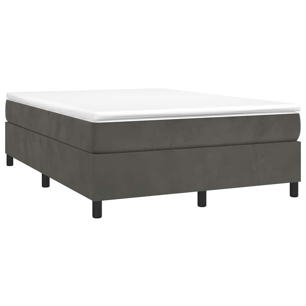vidaXL Box Spring Bed Frame Dark Grey Queen Velvet