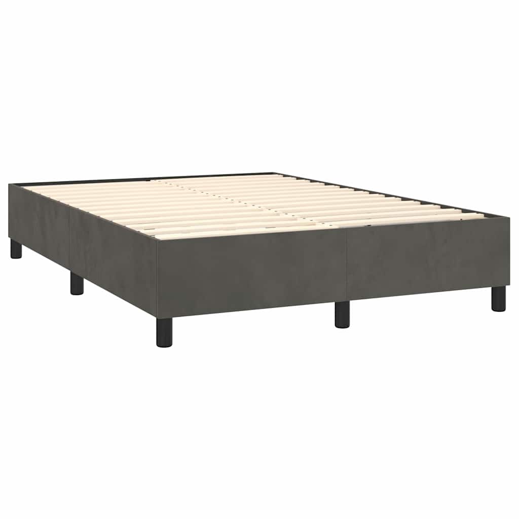 vidaXL Box Spring Bed Frame Dark Grey Queen Velvet