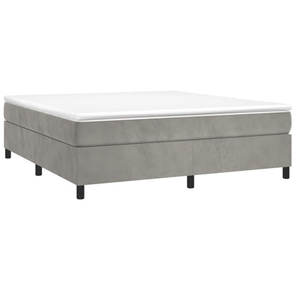 vidaXL Box Spring Bed Frame Light Grey King Velvet (US Only)