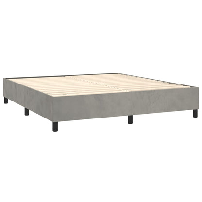 vidaXL Box Spring Bed Frame Light Grey King Velvet (US Only)
