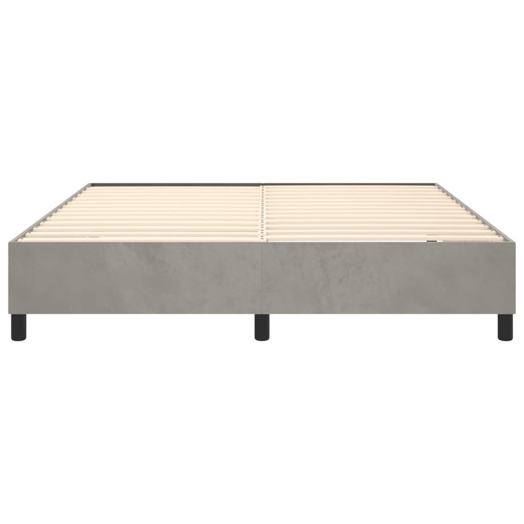 vidaXL Box Spring Bed Frame Light Grey King Velvet (US Only)