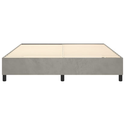 vidaXL Box Spring Bed Frame Light Grey King Velvet (US Only)