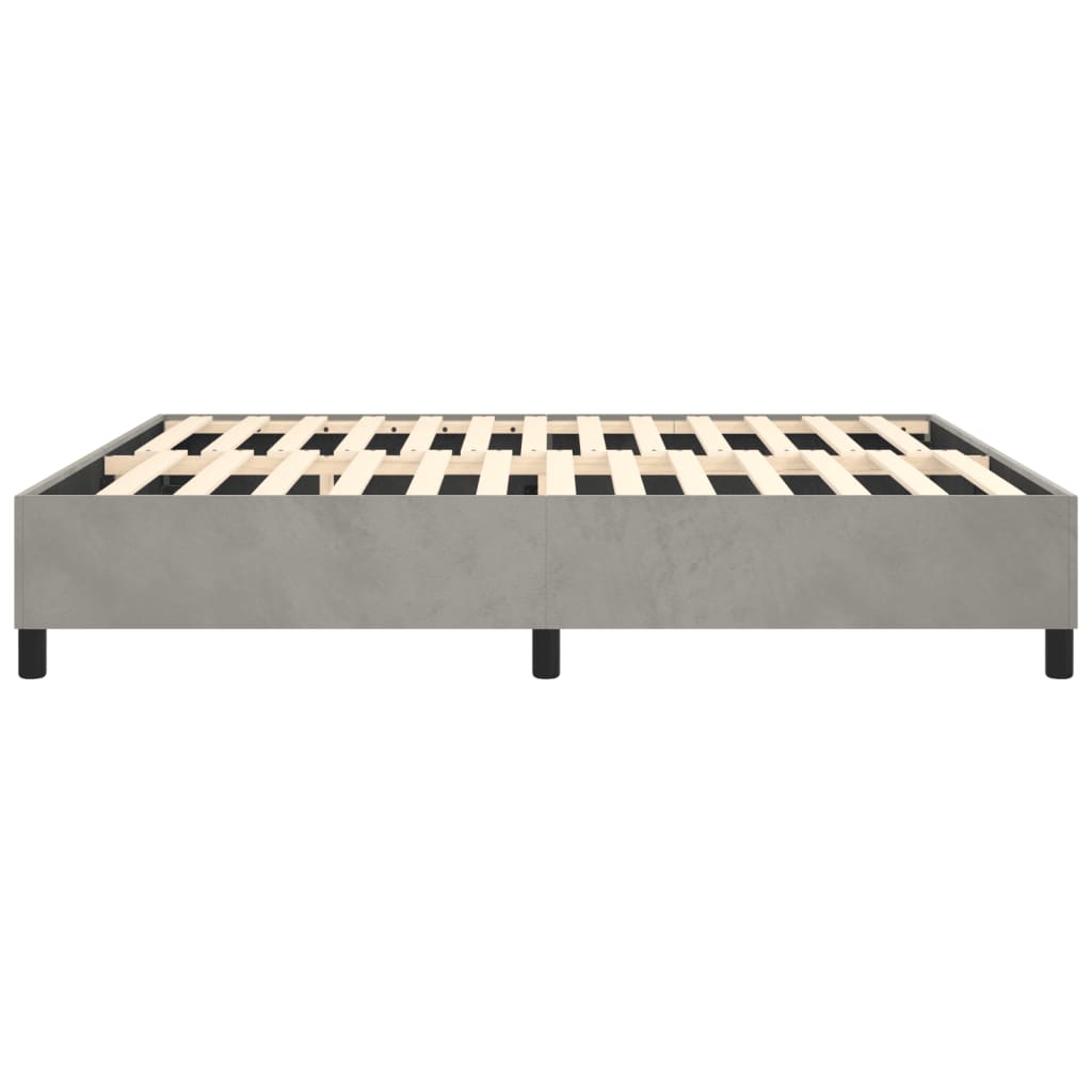 vidaXL Box Spring Bed Frame Light Grey King Velvet (US Only)