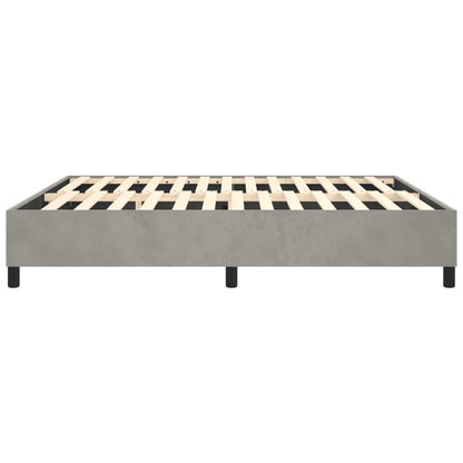 vidaXL Box Spring Bed Frame Light Grey King Velvet (US Only)