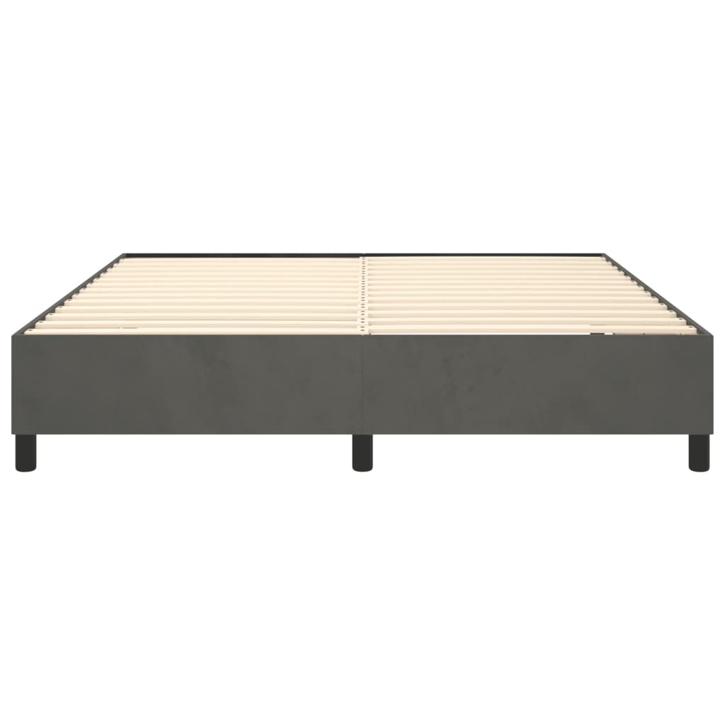 vidaXL Box Spring Bed Frame Dark Grey King Velvet