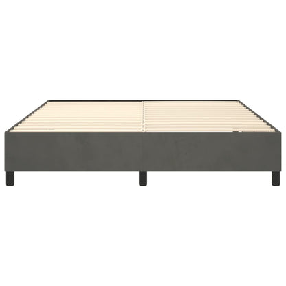 vidaXL Box Spring Bed Frame Dark Grey King Velvet