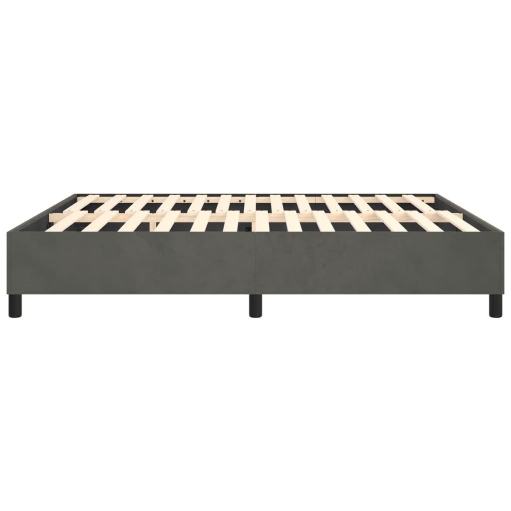 vidaXL Box Spring Bed Frame Dark Grey King Velvet (US Only)