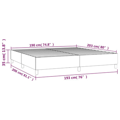 vidaXL Box Spring Bed Frame Dark Grey King Velvet