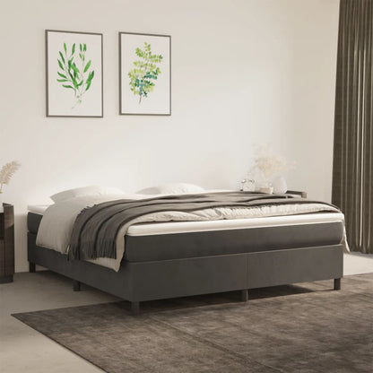 vidaXL Box Spring Bed Frame Dark Grey King Velvet