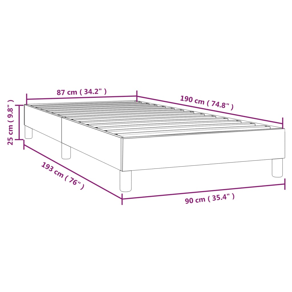 vidaXL Box Spring Bed Frame Light Grey Single Fabric (UK/IE/FI/NO only)