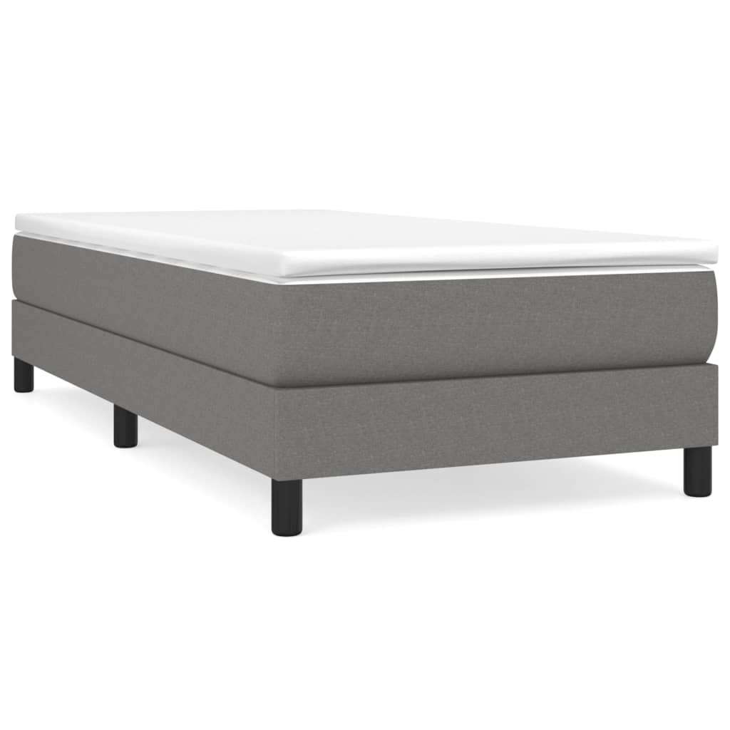 vidaXL Box Spring Bed Frame Dark Grey Single Fabric (UK/IE/FI/NO only)