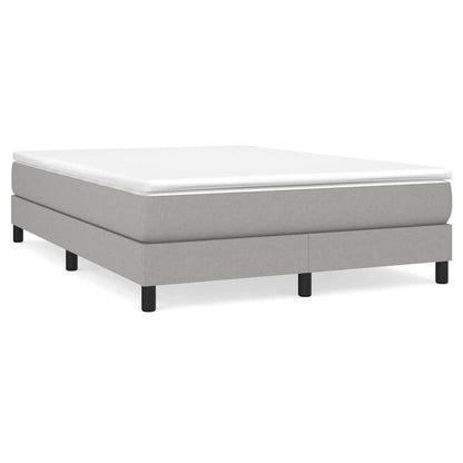 vidaXL Box Spring Bed Frame Light Grey Double Fabric