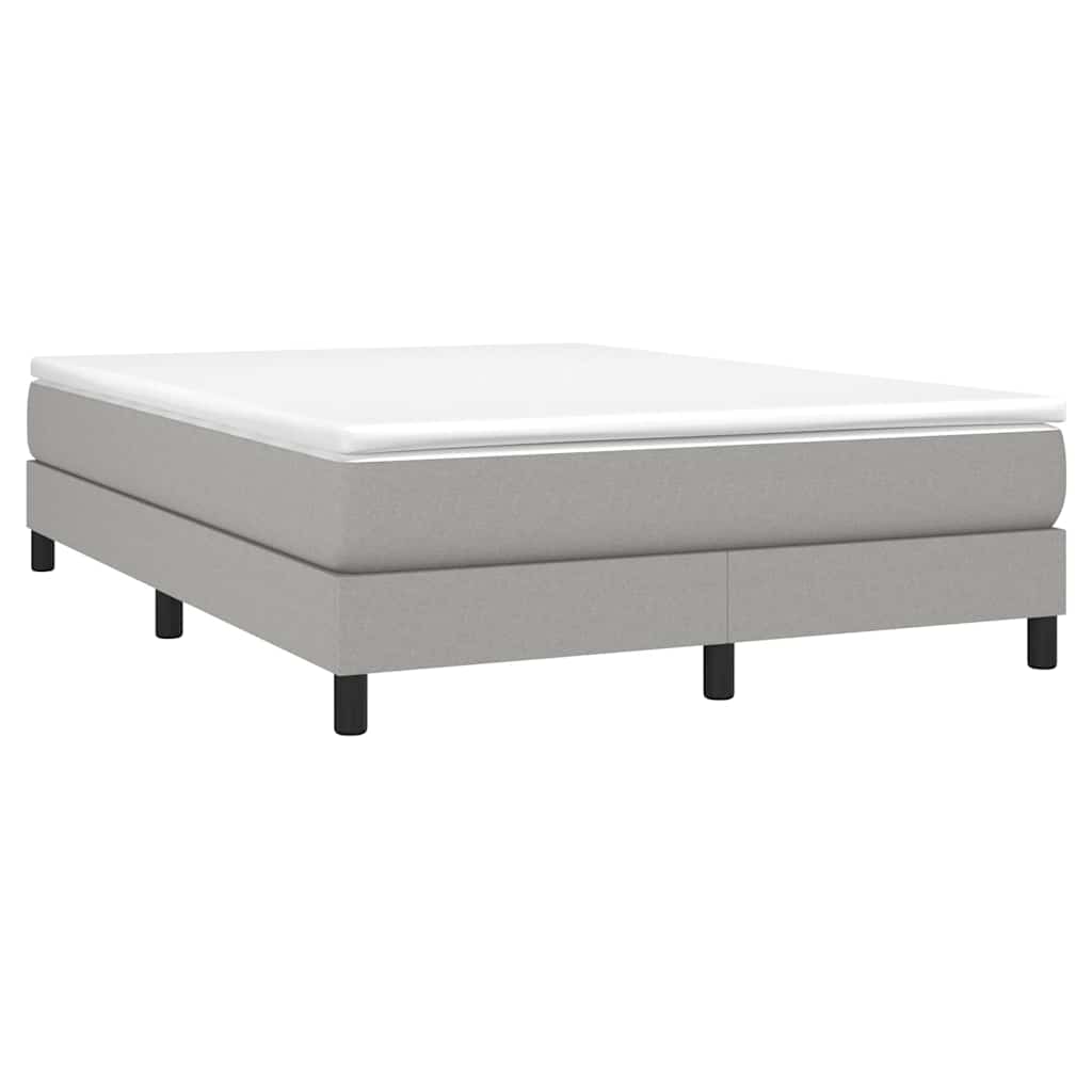 vidaXL Box Spring Bed Frame Light Grey Double Fabric