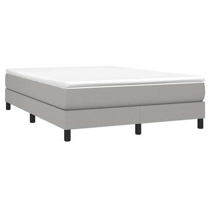 vidaXL Box Spring Bed Frame Light Grey Double Fabric