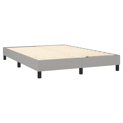 vidaXL Box Spring Bed Frame Light Grey Double Fabric