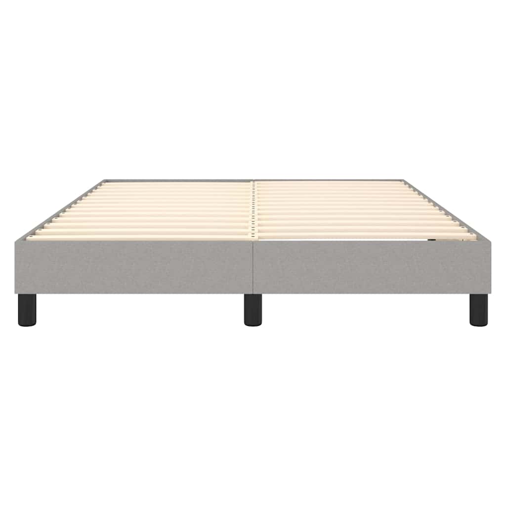 vidaXL Box Spring Bed Frame Light Grey Double Fabric