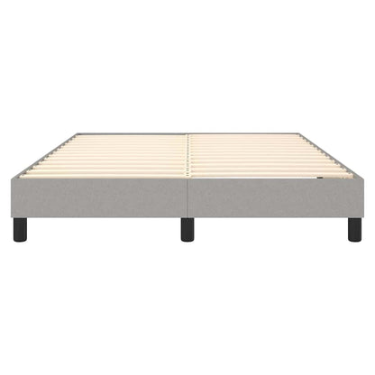 vidaXL Box Spring Bed Frame Light Grey Double Fabric
