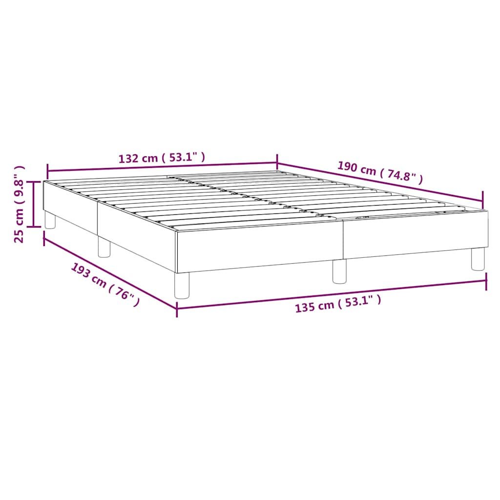 vidaXL Box Spring Bed Frame Light Grey Double Fabric