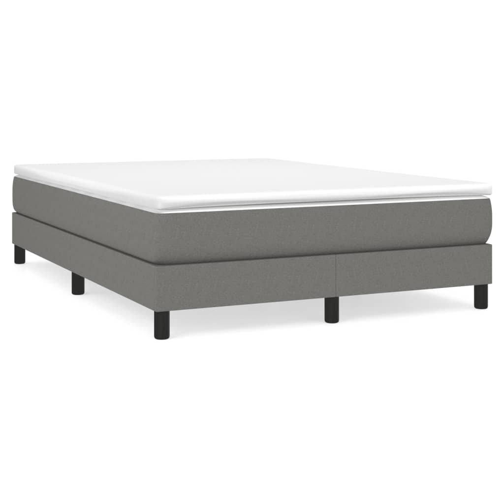 vidaXL Box Spring Bed Frame Dark Grey Double Fabric (UK/IE/FI/NO only)