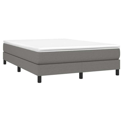 vidaXL Box Spring Bed Frame Dark Grey Double Fabric