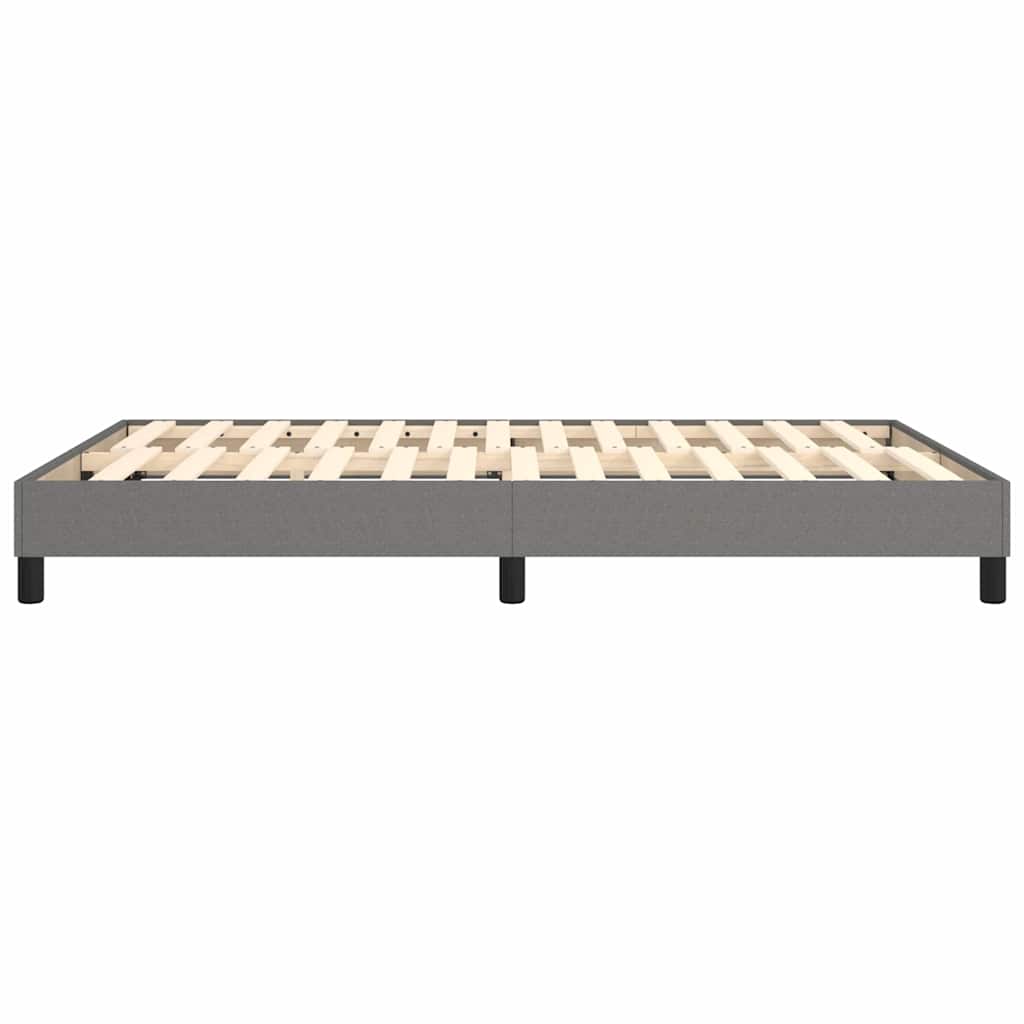 vidaXL Box Spring Bed Frame Dark Grey Double Fabric